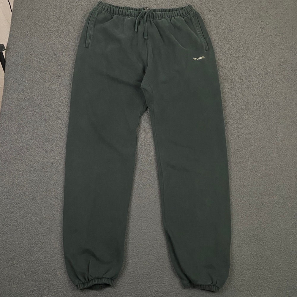 Filson Prospector Sweatpants Mens Medium Green Fleece Joggers Heritage Workwear